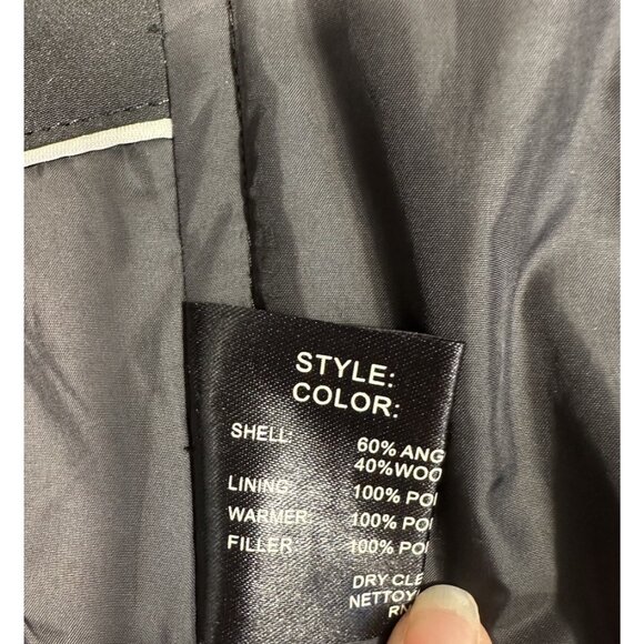 Sanyo Jacket Mens 48R Gray Angora Wool Pea Car Coat‎ Liner Vest - Picture 12 of 16